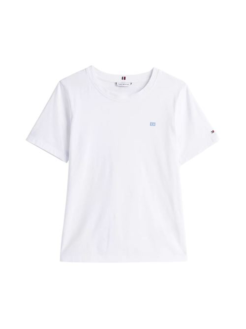 T-shirt donna bianca in cotone Tommy Hilfiger | WW0WW45522YCF
